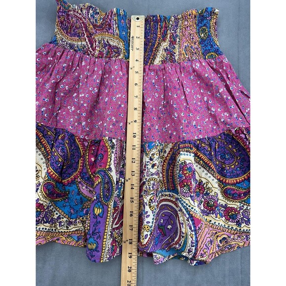 Fire Los Angeles Convertible Skirt Womens Medium Paisley Floral Boho Tube Top - Picture 7 of 7